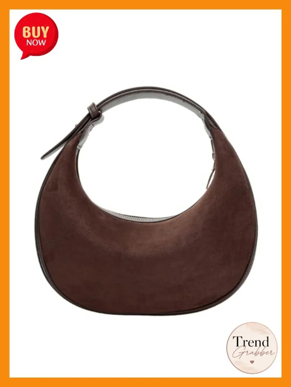 Faux Suede Crossbody Bag Hobo Shoulder Purse with Adjustable Strap